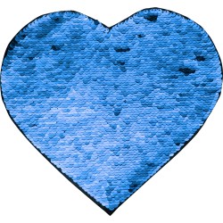 قماش ترتر لاصق قلب ازرق 19×22 (209001)