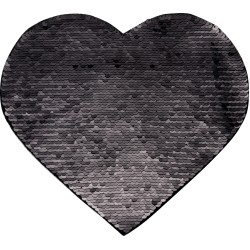 قماش ترتر لاصق قلب اسود 19×22 (209002)