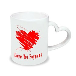 كوب ابيض مقبض قلب 11 اونصة (301007)
