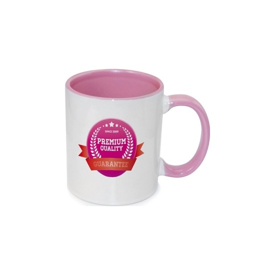 كوب ملون من الداخل والمقبض وردي 11 اونصة (302019)