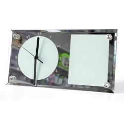 ساعة مكتبية زجاجية مستطيل مرايا 16×29.5 (603003)