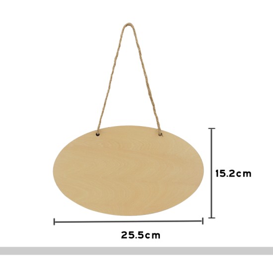 لوحة خشبية تعليق بيضاوي 12.2×25.5 (703018)